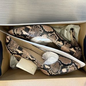 New Cole Haan snake print pumps